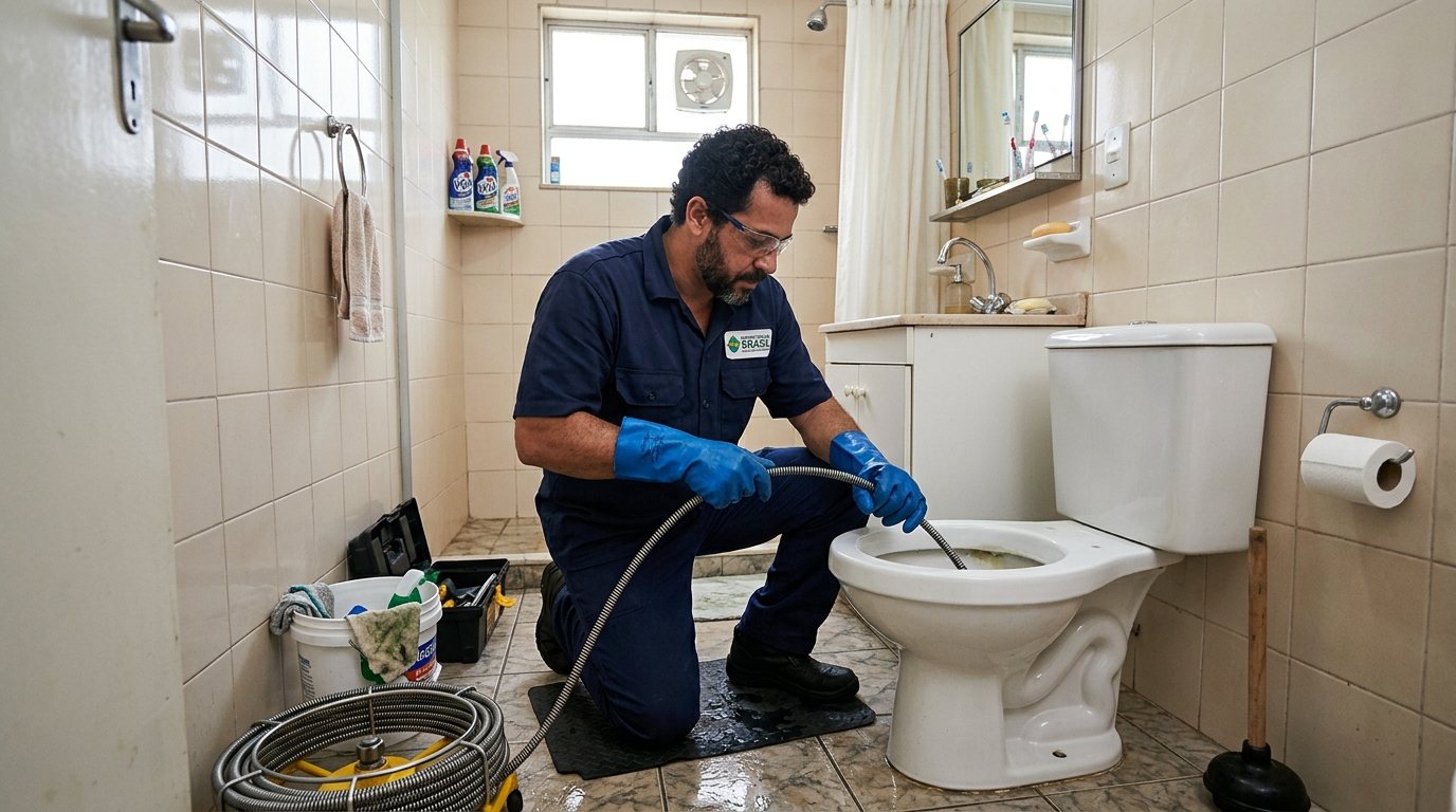 Encanador em Atendimento no Banheiro em Goiânia‑GO