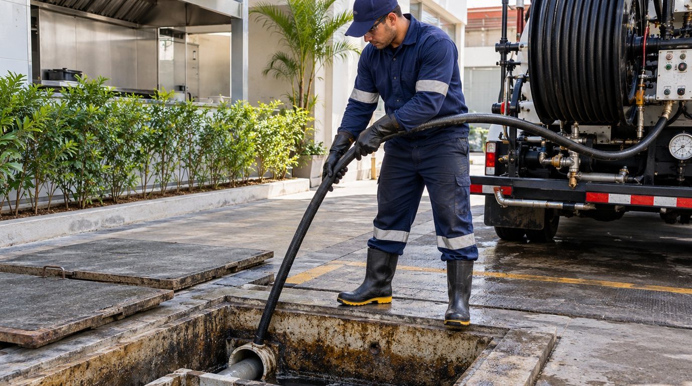 Hidrojateamento de Caixa de Gordura em Goiânia‑GO