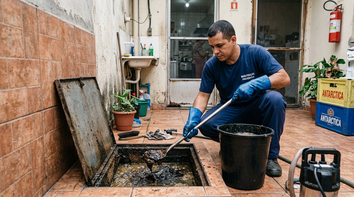 Limpeza de Caixa de Gordura com Equipe em Goiânia‑GO