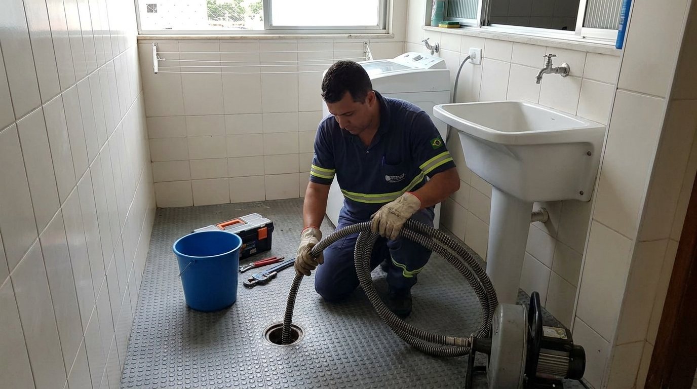 Ponto de Esgoto na Lavanderia em Goiânia‑GO